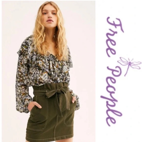 Free People Splendor in the Grass Paperbag Waist Skirt - Picture 5 of 12